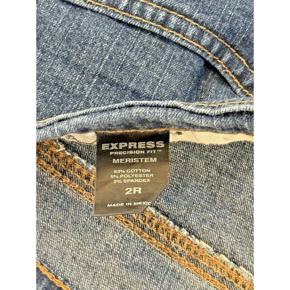Express Jeans Womens 2R Blue Bootcut Flare Stretch Denim Meristem Precision Fit - Picture 5 of 9